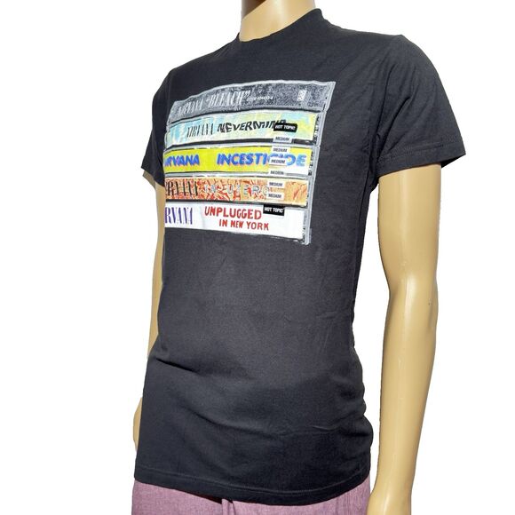 NEW Nirvana Cassette Tape Albums T-Shirt Bleach Nevermind In Utero Unplugged M - Picture 2 of 8